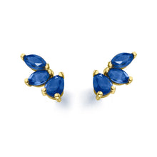 Boucles d'oreilles pour femme en or jaune 18 carats et saphirs bleus. Boucles d'oreilles Le Carre GB133ZA.00