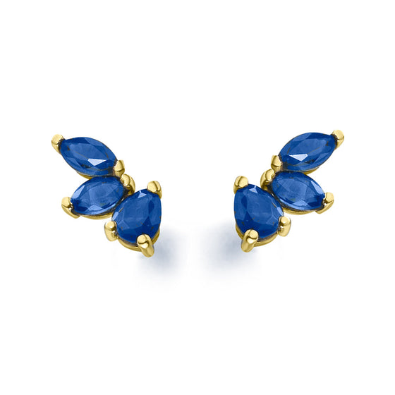 Boucles d'oreilles pour femme en or jaune 18 carats et saphirs bleus. Boucles d'oreilles Le Carre GB133ZA.00