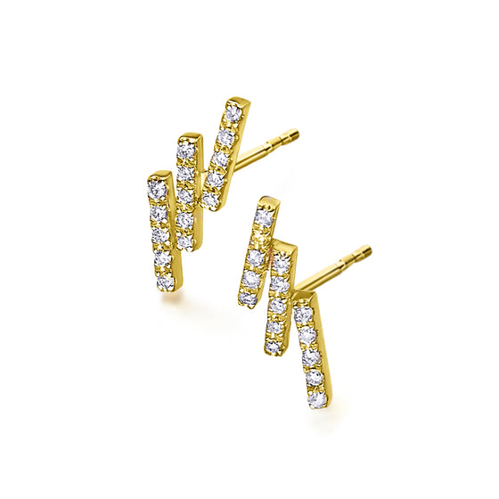 Boucles d'oreilles pour femme en or jaune 18 carats et diamants blancs. Boucles d'oreilles Le Carre GB153OA.00