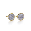 Boucles d'oreilles pour femme en or jaune 18 carats et diamants blancs. Boucles d'oreilles Le Carre GB183OA.00