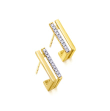  Boucles d'oreilles pour femme en or jaune 18 carats et diamants blancs. Boucles d'oreilles Le Carre GB209OA.00
