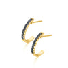 Boucles d'oreilles créoles pour femme en or jaune 18 carats et saphirs bleus. Boucles d'oreilles Le Carre GB211ZA.00