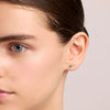 Boucles d'oreilles pour femme en or jaune 18 carats, diamants et émeraudes. Boucles d'oreilles Le Carre GB216OA.00