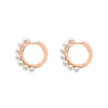 Boucles d'oreilles créoles pour femme en or rose et perles blanches. Boucles d'oreilles Love Affair Alessandra Dona ERP100AW030