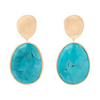 Boucles d'oreilles pour femme en or jaune 18 carats et amazonites. Boucles d'oreilles Lunaria Marco Bicego OB1404-AM01-Y-02