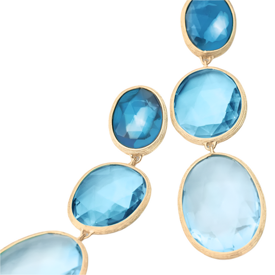 Boucles d'oreilles pour femme en or jaune 18 carats et topazes. Boucles d'oreilles Lunaria Marco Bicego OB1869_TP01