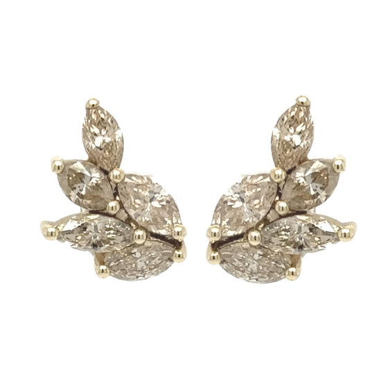 Boucles d'oreilles pour femme en or rose et diamants champagne. Boucles d'Oreilles Michaud 146905