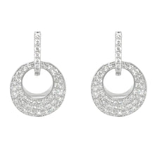  Boucles d'oreilles pendantes pour femme en or blanc pavées de diamants blancs. Boucles d'Oreilles Michaud 148305