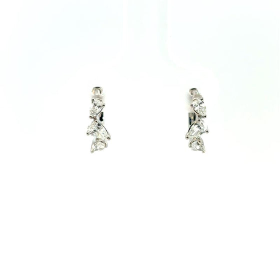 Boucles d'oreilles pour femme en or blanc et diamants blancs. Boucles d'Oreilles Michaud 155776