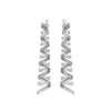 Boucles d'oreilles pendantes pour femme en or blanc pavées de diamants blancs. Boucles d'Oreilles Michaud 155805