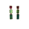 Boucles d'oreilles pendantes pour femme en or rose et tourmalines multicolores. Création unique. Boucles d'oreilles Michaud 157967