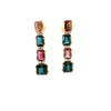 Boucles d'oreilles pendantes pour femme en or rose et tourmalines multicolores. Création unique. Boucles d'oreilles Michaud 157968