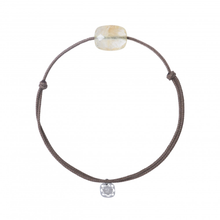  Bracelet, Golden Rutile Quartz, Taupe Cord