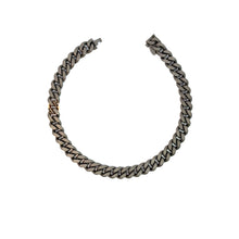  Bracelet pour homme et femme en titane gris avec un maillon en or rose et diamants noirs. Bracelet Audace Anteo  155543