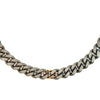 Bracelet pour homme et femme en titane gris avec un maillon en or rose et diamants noirs. Bracelet Audace Anteo  155543