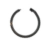 Bracelet pour homme et femme en titane noir avec un maillon en or rose et diamants noirs. Bracelet Audace Anteo AUDACE6.1PN