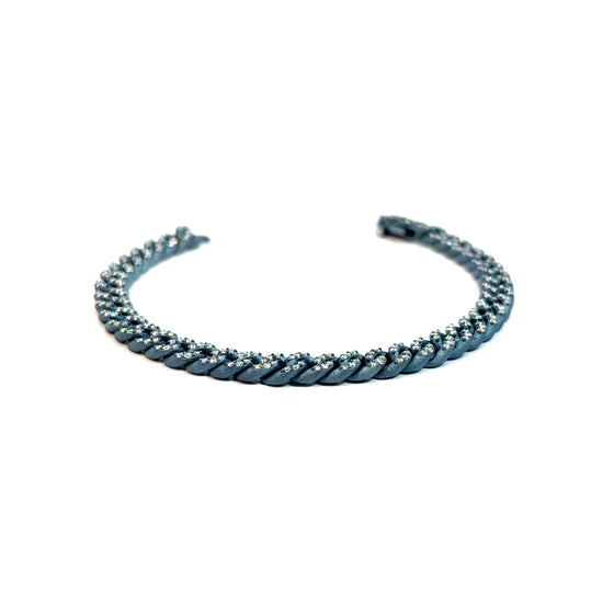 Bracelet pour homme et femme en titane bleu ciel et diamants blancs. Bracelet Audace Anteo GRPP02BTPRE