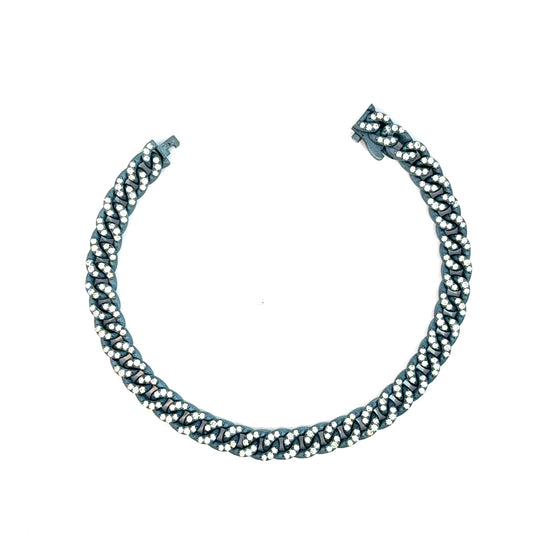 Bracelet pour homme et femme en titane bleu ciel et diamants blancs. Bracelet Audace Anteo GRPP02BTPRE