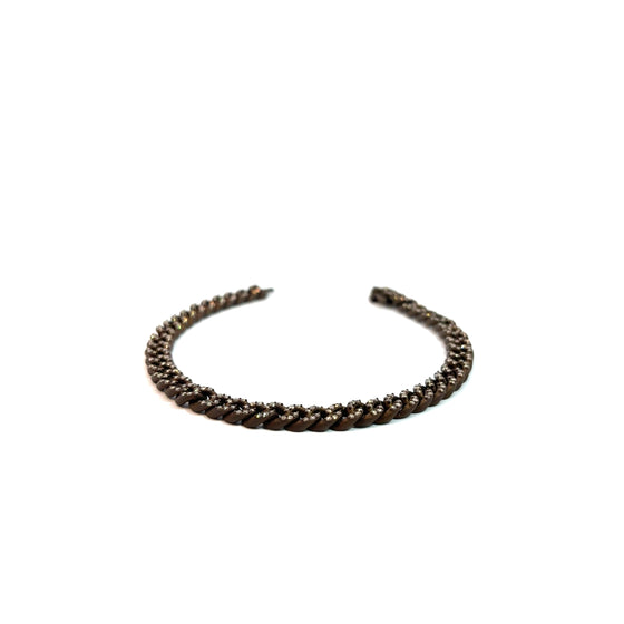 Bracelet pour homme et femme en titane couleur café et diamants bruns. Bracelet Audace Anteo GRPP02BWTPRE