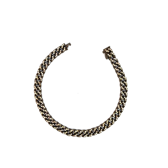 Bracelet pour homme et femme en titane couleur café et diamants bruns. Bracelet Audace Anteo GRPP02BWTPRE