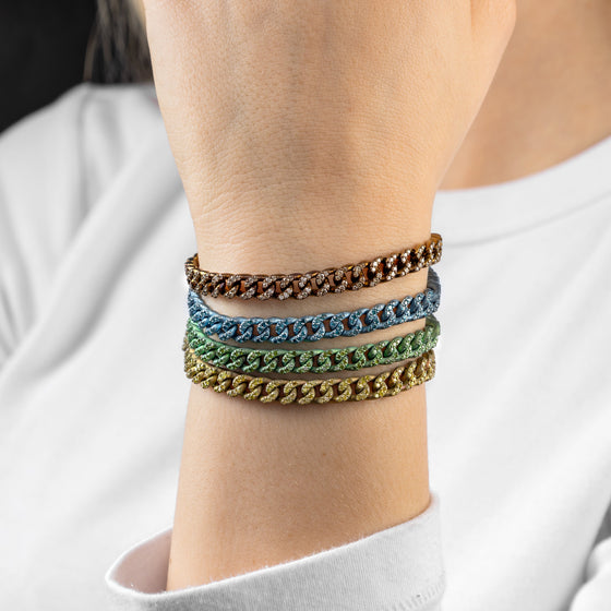 Bracelet pour homme et femme en titane couleur café et diamants bruns. Bracelet Audace Anteo GRPP02BWTPRE