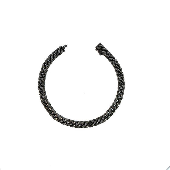 Bracelet pour homme et femme en titane noir et diamants noirs. Bracelet Audace Anteo GRPP02NTPRE