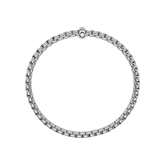 Bracelet flexible pour homme et femme en or blanc et diamants. Bracelet Eka Flex'it Fope 01M01BX_BB_B