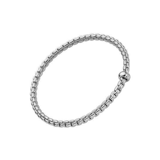 Bracelet flexible pour homme et femme en or blanc et diamants. Bracelet Eka Flex'it Fope 01M01BX_BB_B