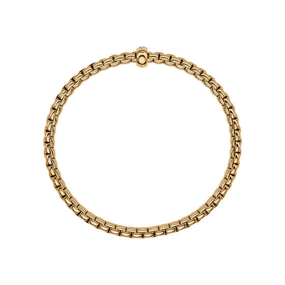 Bracelet flexible pour homme et femme en or jaune et diamants. Bracelet Eka Flex'it Fope 01M01BX_BB_G