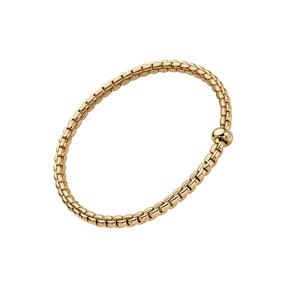 Bracelet flexible pour homme et femme en or jaune et diamants. Bracelet Eka Flex'it Fope 01M01BX_BB_G