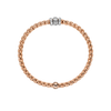 Bracelet flexible pour homme et femme en or rose avec trois maillons or blanc pavés de diamants blancs. Braclet Eka Flex'it Fope 73101B3_PB_R_BBB_00M