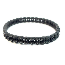  Bracelet élastique pour homme et femme en titane noir et diamants noirs. Bracelet Audace Anteo BMG7FULLN