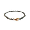 Bracelet pour homme et femme en titane gris avec boucles en or rose et diamants blancs. Bracelet Essentia Anteo ESSENTIA4.0B