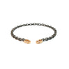 Bracelet pour homme et femme en titane gris avec boucles en or rose et diamants blancs. Bracelet Essentia Anteo ESSENTIA4.0B