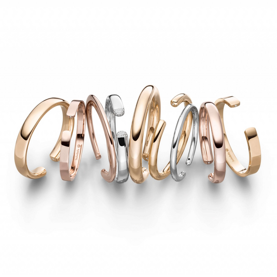 Bracelet jonc pour femme en or rouge. Bracelet Flix Flex Oval 9 Isabelle Fa 02130/9/59