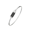 Bracelet jonc unisexe avec une balle en or blanc et diamants noirs. Bracelet Bang Bang Akillis BBB0028