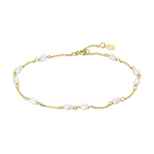  Bracelet pour femme en or jaune 18 carats et perles blanches. Bracelet Le Carré GC034OA.00