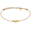 Bracelet pour homme, femme et enfant en cordon beige avec pépite d'or jaune. Bracelet Le Carré GC056OA.CA