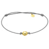 Bracelet pour homme, femme et enfant en cordon gris avec pépite d'or jaune. Bracelet Le Carré GC056OA.GR
