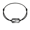 Bracelet pour homme et femme en cordon noir et plaque en titane. Bracelet LoveTag Akillis BLT0006