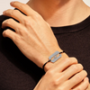 Bracelet pour homme et femme en cordon noir et plaque en titane. Bracelet LoveTag Akillis BLT0006