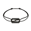 Bracelet pour homme et femme en cordon noir, plaque en titane noir et diamants noirs. Bracelet LoveTag Akillis BLT0012