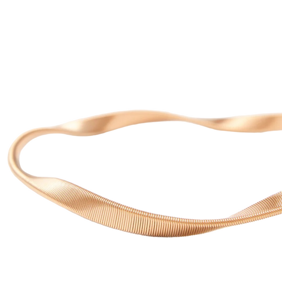 Bracelet pour femme et homme en or rose 18 carats motif torsadé. Bracelet Marrakech Marco Bicego SG750_R_01