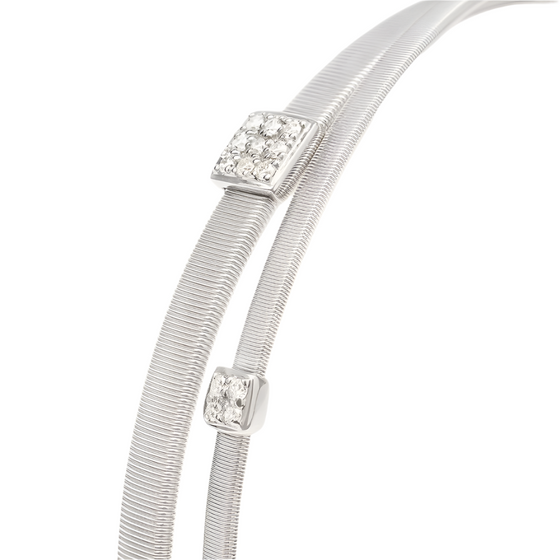 Bracelet pour femme et homme en or blanc 18 carats et diamants blancs. Bracelet Masai Marco Bicego BG732-B-W-01