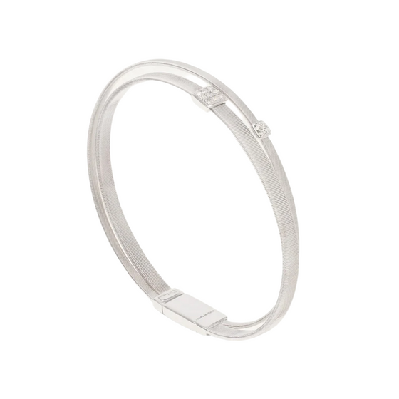 Bracelet pour femme et homme en or blanc 18 carats et diamants blancs. Bracelet Masai Marco Bicego BG732-B-W-01