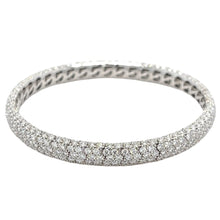  Bracelet semi rigide pour femme et homme en or blanc et diamants blancs. Bracelet Michaud 105975