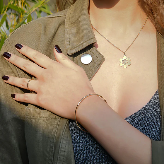 Bracelet jonc pour femme et homme en or jaune. Bracelet Michaud EIR501-S