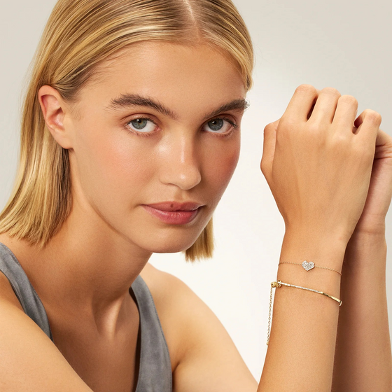 Bracelet pour femme en or rose et diamants en forme de coeur. Bracelet Milka's Party Kismet by Milka N0BR01410038Y00.001