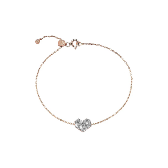 Bracelet pour femme en or rose et diamants en forme de coeur. Bracelet Milka's Party Kismet by Milka 2N0BR01410038Y00.001