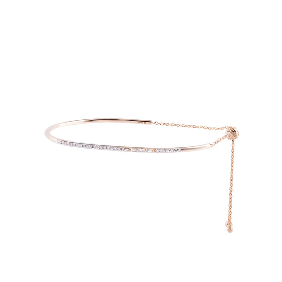 Bracelet jonc pour femme en or rose et diamants. Bracelet Oops Kismet by Milka N0BR01410693Y00.001